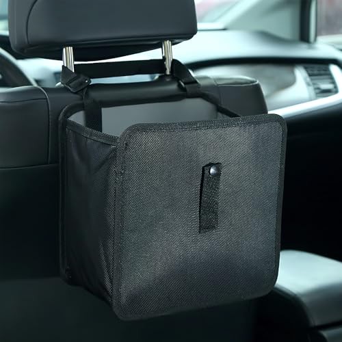 Foldable Car Trash Can, Waterproof Leakproof Hanging Auto Garbage Can, Large