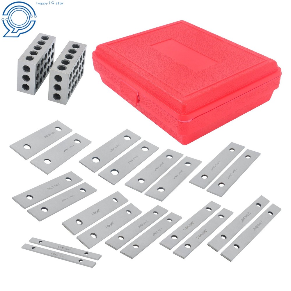1/8" Thin Parallel Set with 1 Pair 1-2-3 Blocks, 23 Holes Each