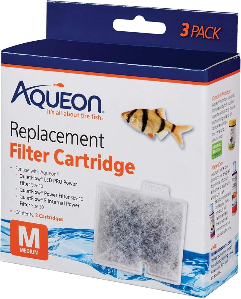 Easy Install Medium Replacement Filter Cartridges - 3 Pack for Fish & Reptiles
