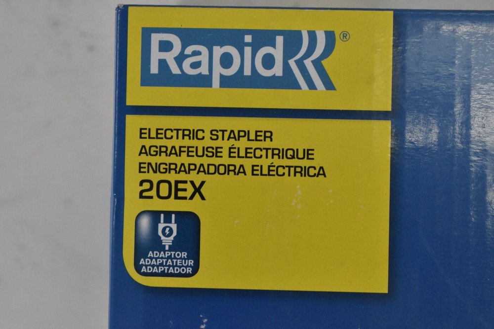 Rapid Front Loading Electric Stapler 20 Sheet Capacity Black 20EX w Adaptor