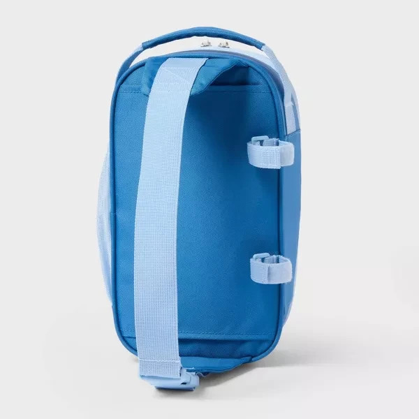 6 Cans/4.5qt Soft Sided Cooler - Sun Squad™ Blue Zip Closure, Adjustable Strap