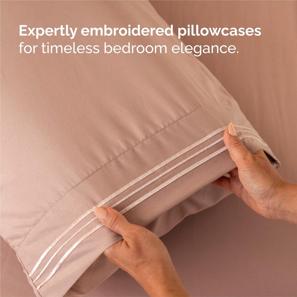 Split King Size 5 Piece Sheet Set Comfy Breathable & Cooling Bed Sheets Set