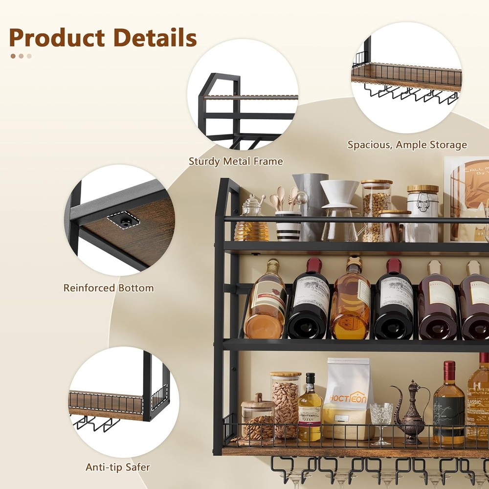 Wall Mount Wine Rack Wall Mounted Wine Bottle Rack Display & Storage Hanging
