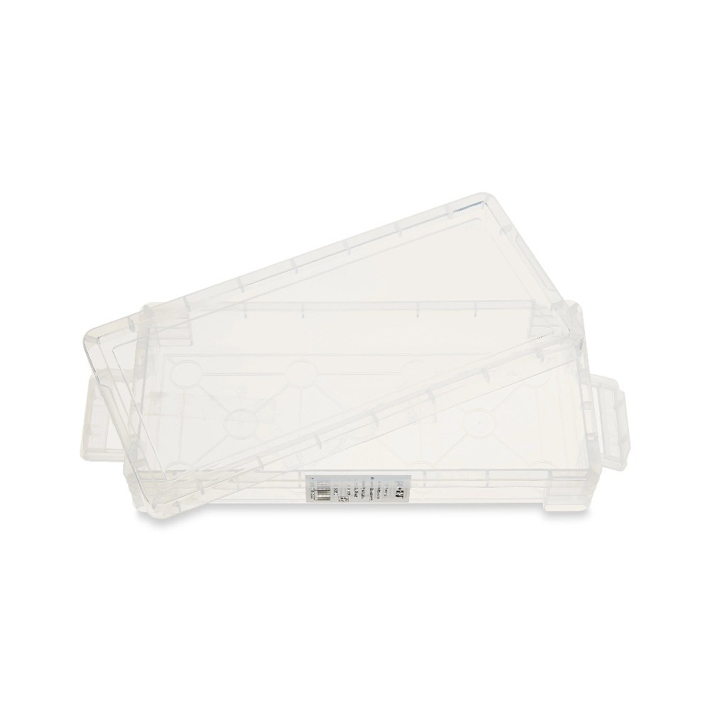 (8 pack) Slim Plastic Storage Box, Clear Desktop New, 1 Couner per Pack