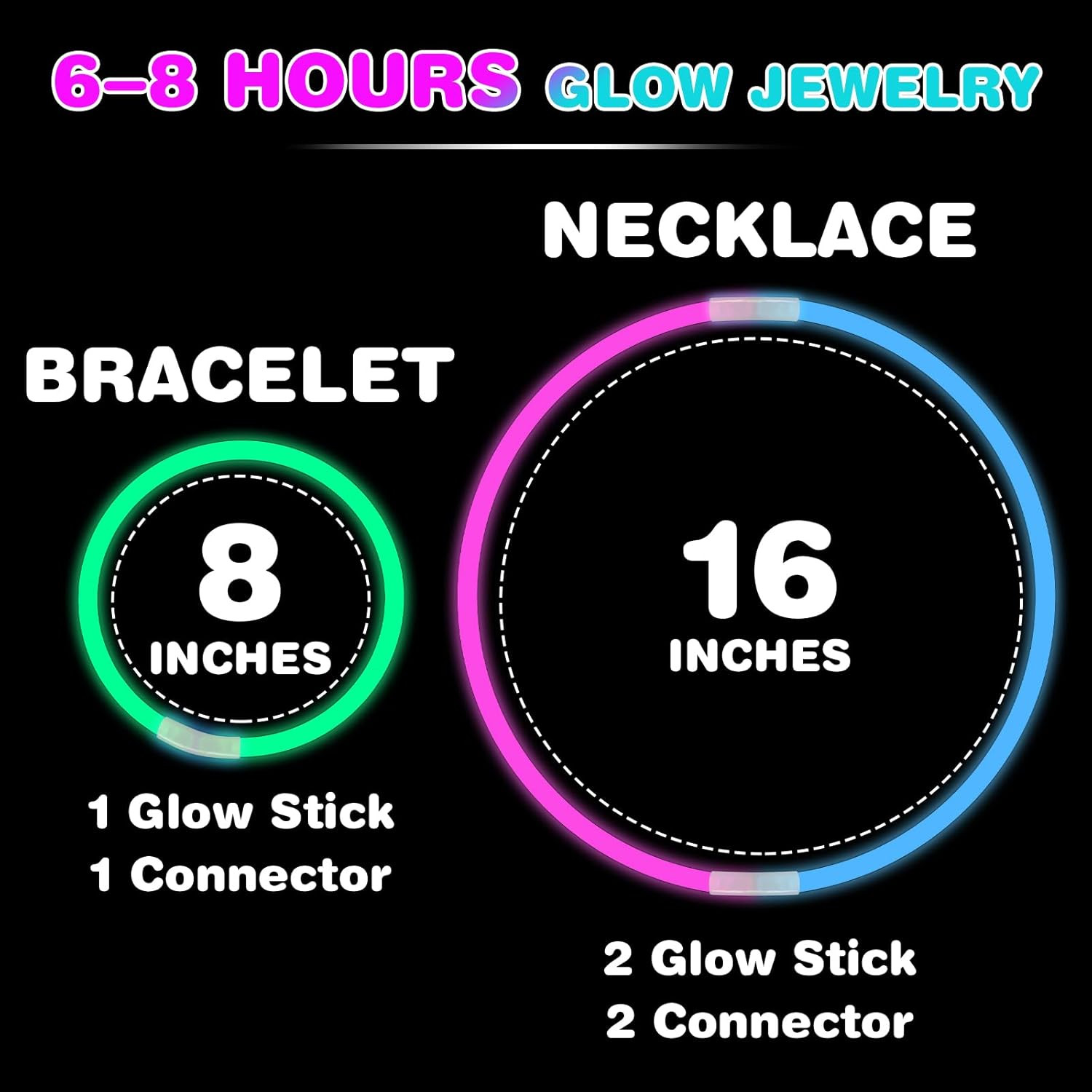 86 PCS Ultra Bright Glow Sticks, 8 Inch Glow Sticks Bulk Party Pack, Light up St