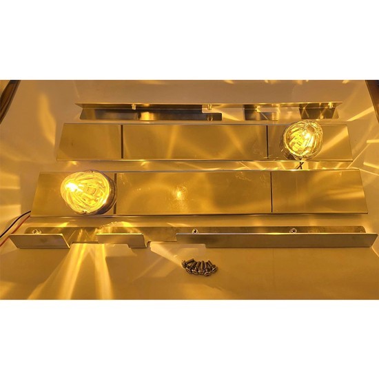 Strap Mount Air Cleaner Light Panel W/ Watermelon Light Holes For Peterbilt