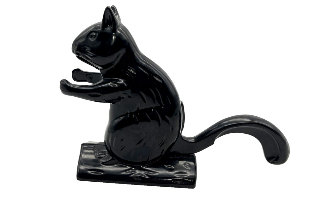 Vintage Metal Squirrel Nutcracker Black Lever Tail Old Time Collection