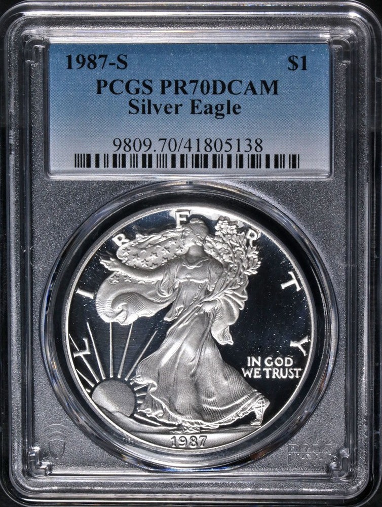1987-S Silver American Eagle $1 PCGS PR70 DCAM - STOCK