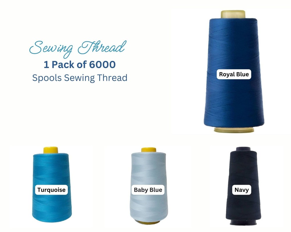 6000-Yard Sewing Thread Spool | 100% Polyester Overlock Cone for All Fabrics