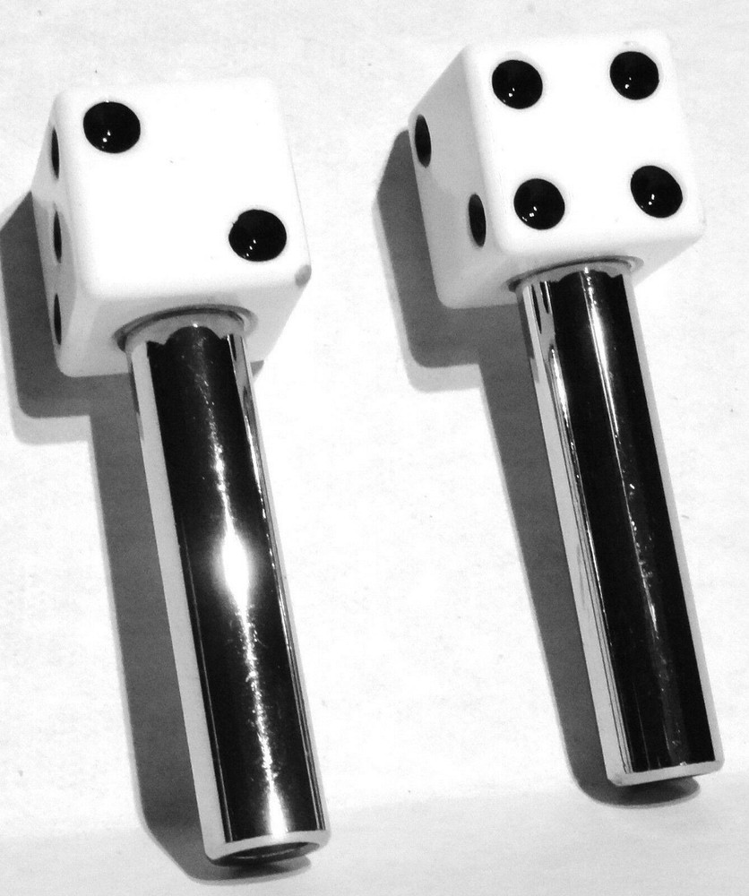 door lock knobs(2) white dice screw on for older Peterbilt Kenworth Freightliner