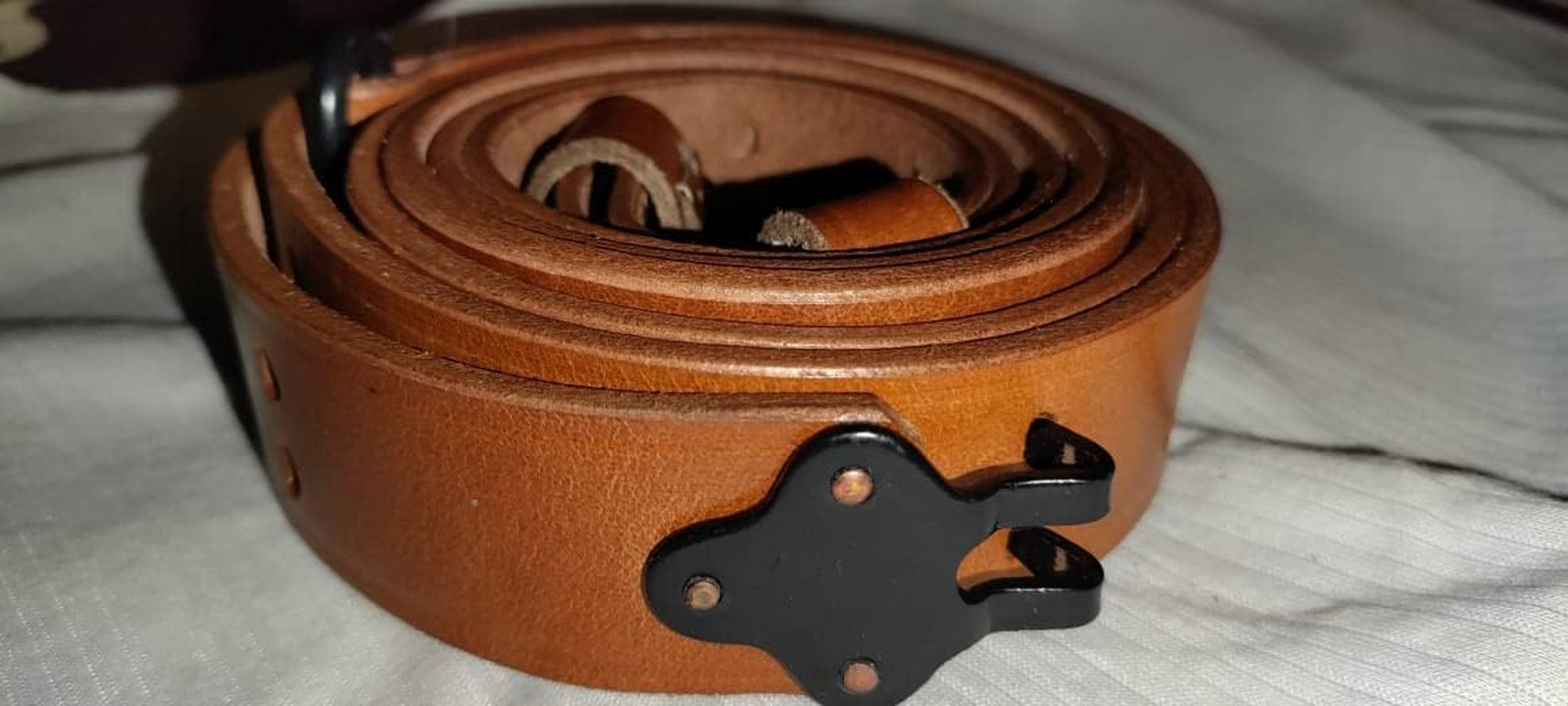 Leather Sling WWII M1 Garand Leather Rifle Sling (Leather & Steel Hardware)