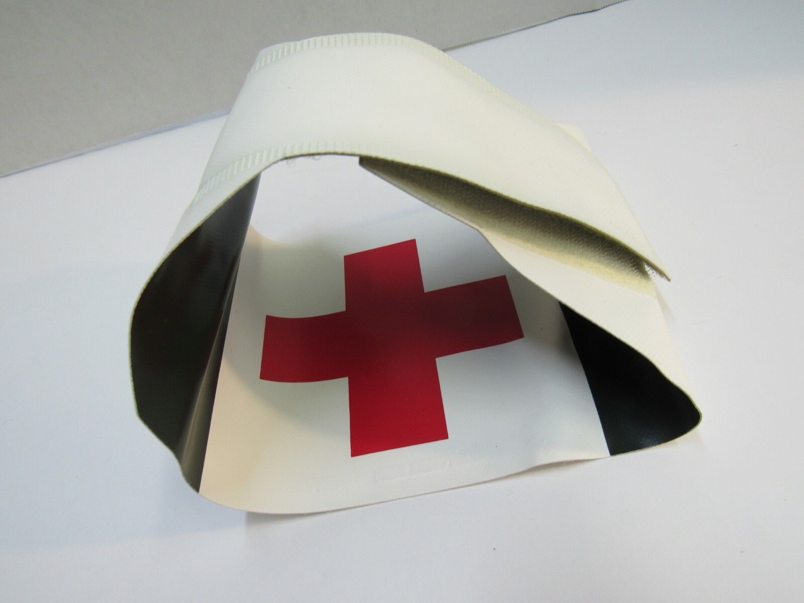 Vintage Swedish Red Cross Armband Medic First Aid OD White Reversible NOS Sweden