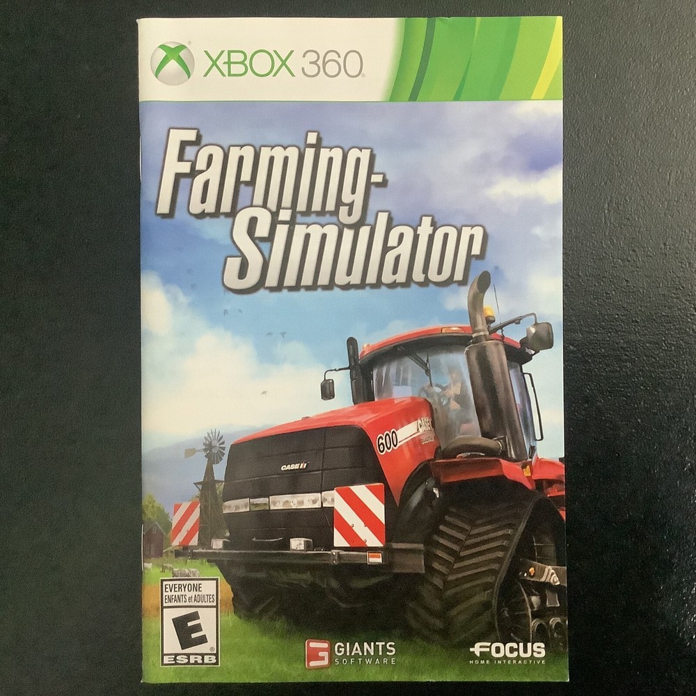 Farming Simulator Microsoft Xbox 360 Instruction Manual Only