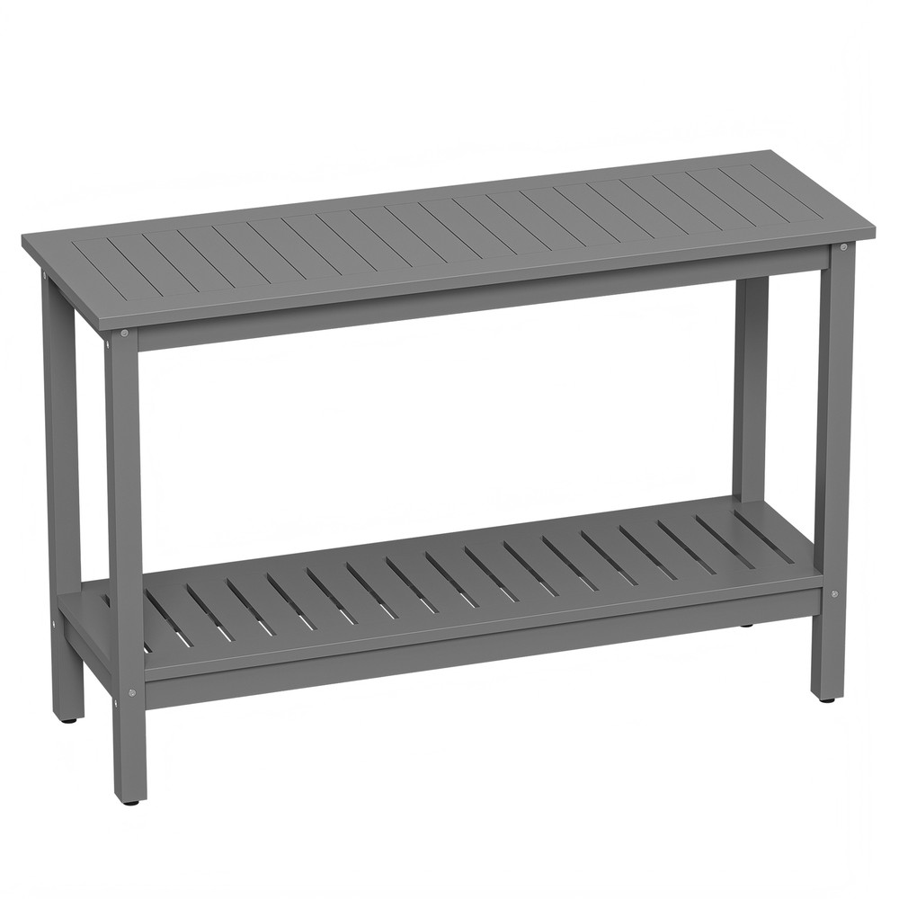 48" Wood Console Table W/ Shelves Entry Way Table Storage Easy Assembly Gray