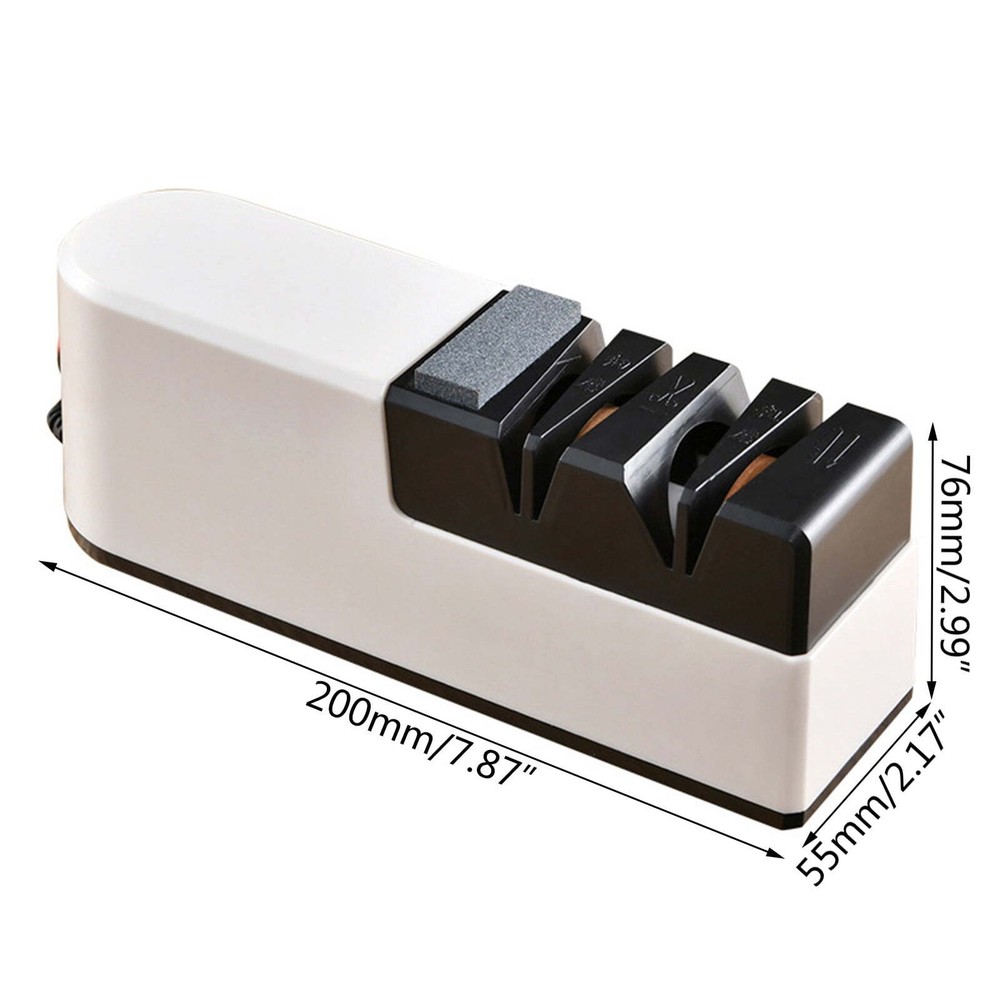 USB Electric Knife Sharpener 3 Stage Kitchen Sharpening Stone Grinder Scissors