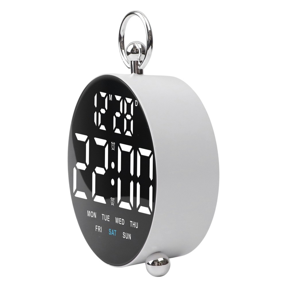 Smart Round Alarm Clock Designed for Easy Use with Voice Activation Feature
