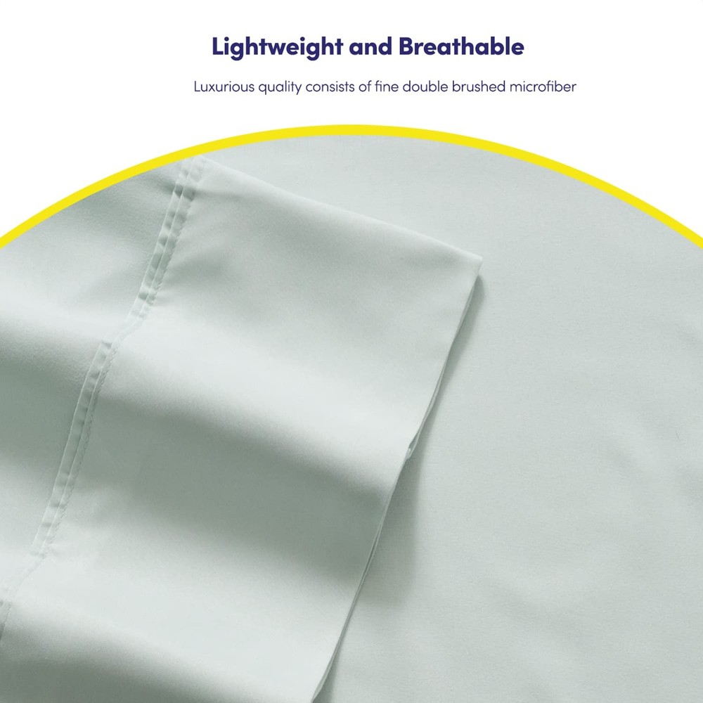 Queen Sheets Mint - 6 Piece 1500 Supreme Collection Fine Brushed Microfiber D...