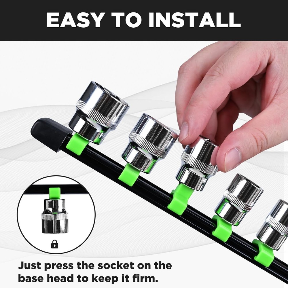 Impact Resistant 15PCS Socket Organizer Kit - Versatile Storage for Tools