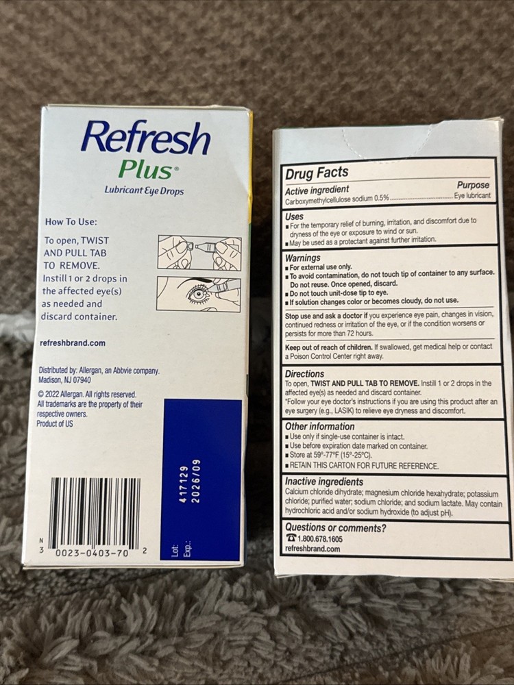 Refresh Plus Lubricant Eye Drops 70 Vials (0.4 mL) Exp. 09/2026 - 2 Pack