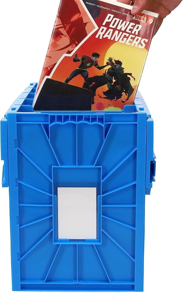 X3 BCW Comic Book Storage Bins Heavy Duty Plastic Boxes Stackable Hold 150 Blue
