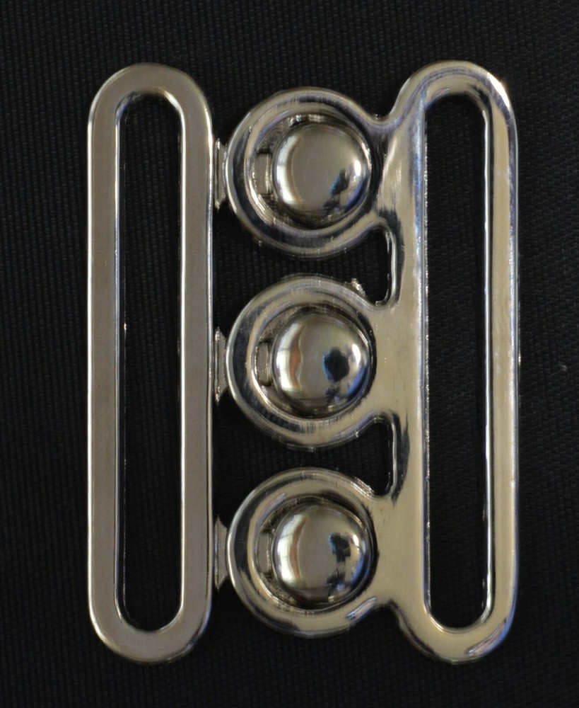 48mm Silver Interlocking Belt Buckle (Round Corners)
