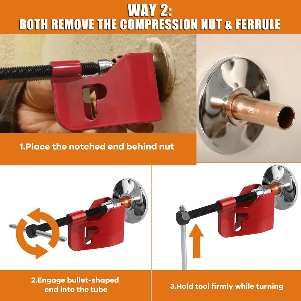 Compression Sleeve Puller Tool Remove Ferrule & Nut Of Pipe Plumbing Tools