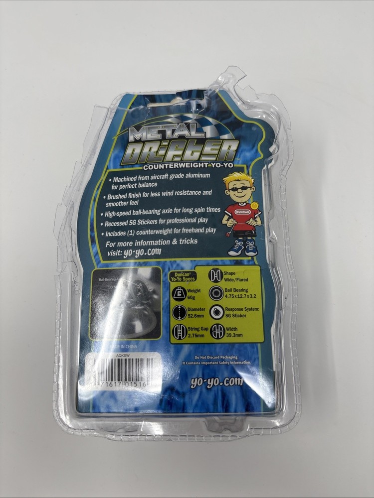 Duncan Metal Drifter Yo-Yo - BLUE OPENED READ