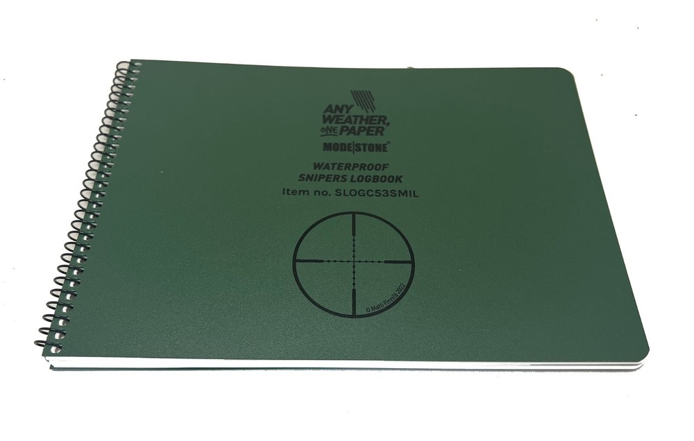 Modestone Snipers Logbook / Data Book Waterproof Notepad - Sniper Sharp Shooter