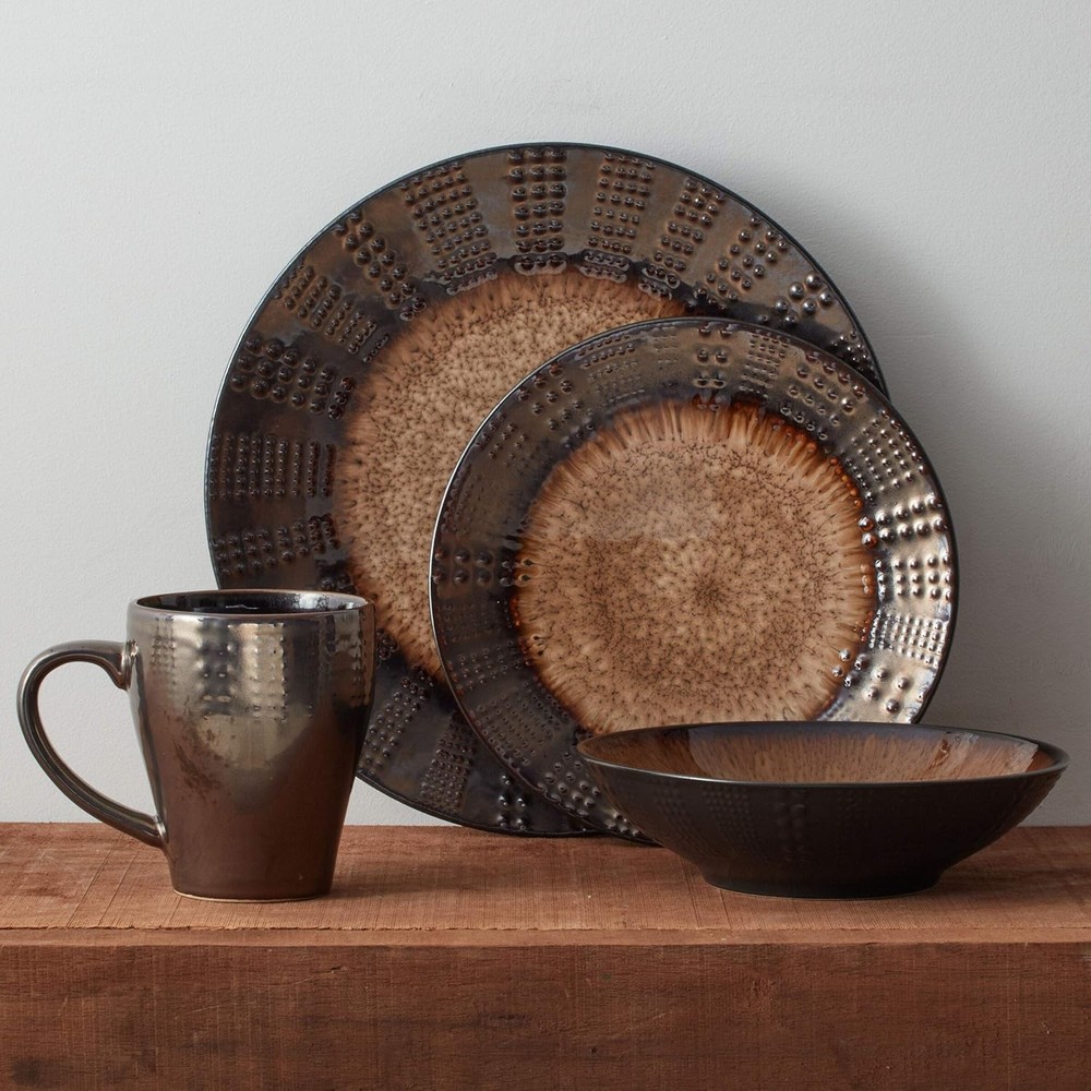 Gourmet Basic by Mikasa Verona 16-Piece Dinnerware Set, Service Multicolor