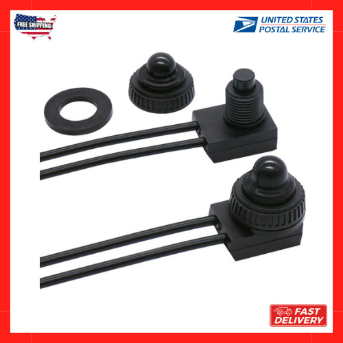 2PCS Waterproof RV Push Button Switch 12V ON/Off SPST Switch for Motorcycle/A...