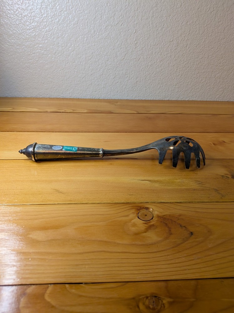 Vintage Towle Silversmiths Silverplate Pasta Server Spaghetti Fork Claw Scoop