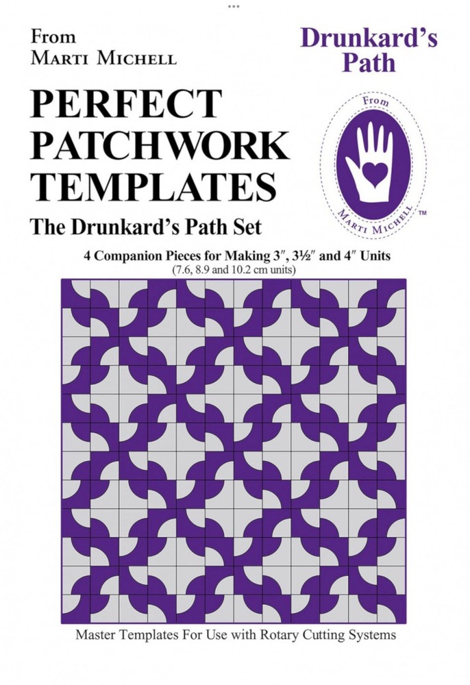Marti Michell Perfect Patchwork Templates 'Drunkard's Path' Set #8960 4 Piece