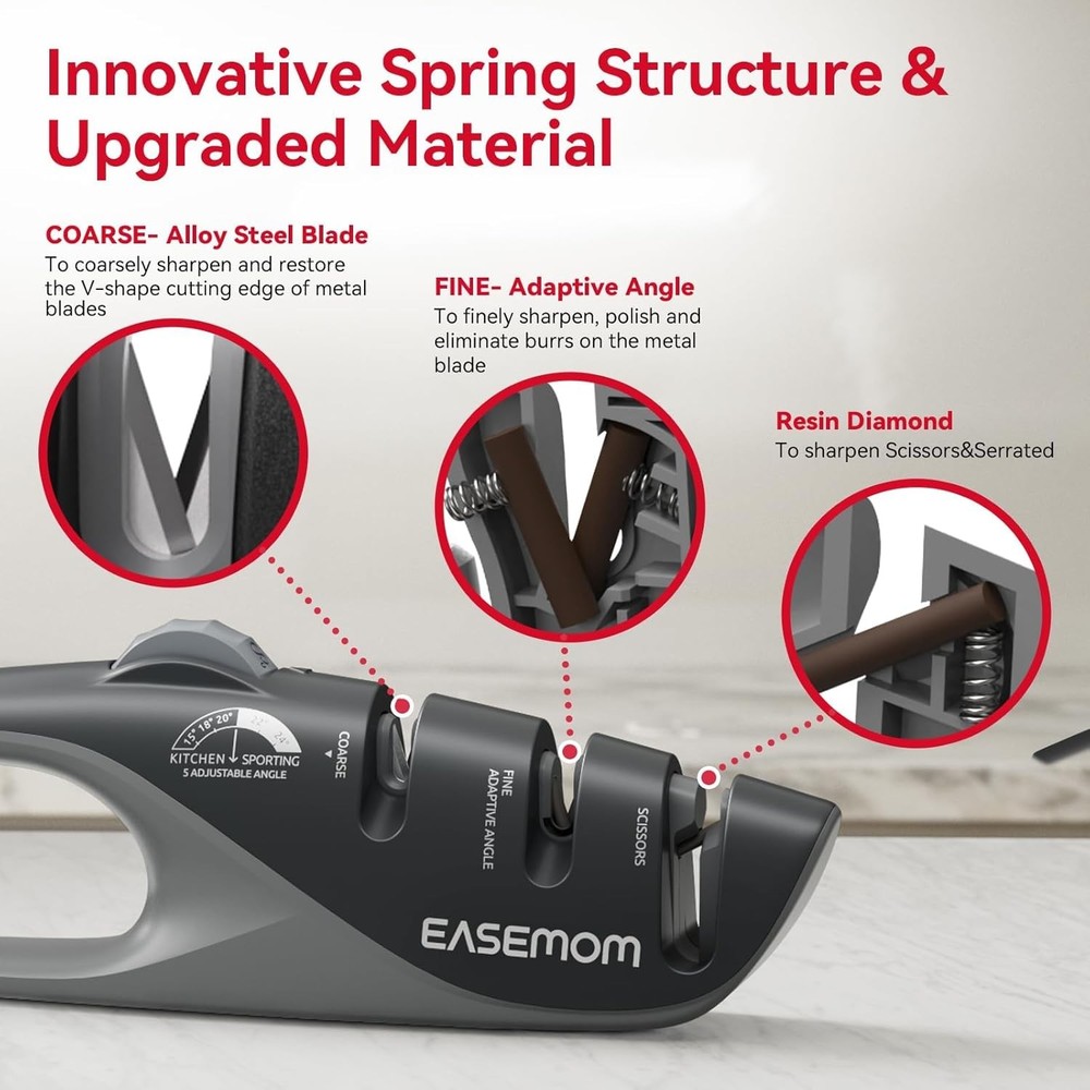 Kitchen Knife Sharpener 5 Adjustable Sharpening Angle Handheld Pocket Knife