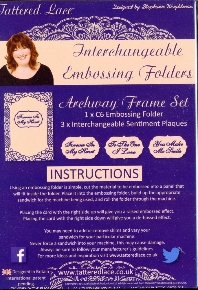 TATTERED LACE Interchangeable Embossing Folder ARCHWAY FRAME SET