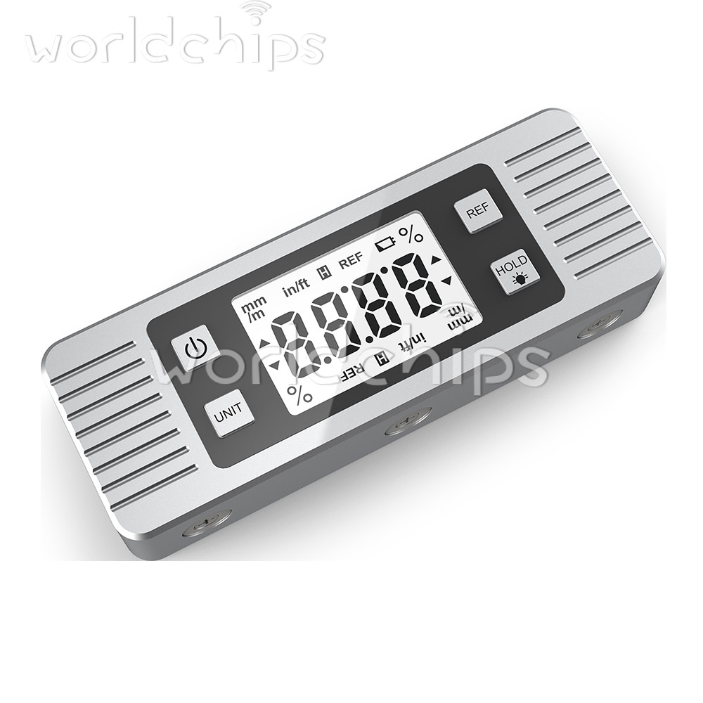 3in1 Protractor Inclinometer Level Ruler 4*90° Digital LCD Display W/ Backlight