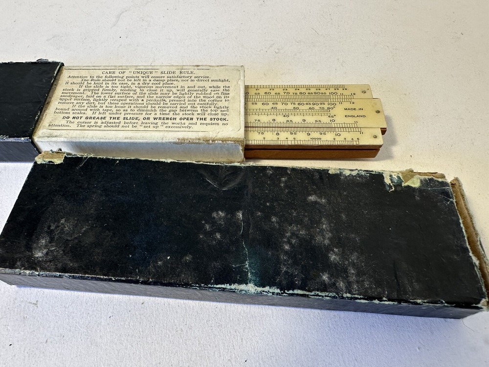 UNIQUE UNIVERSAL SLIDE RULE in ORIGINAL CASE DRAWING INSTRUMENT