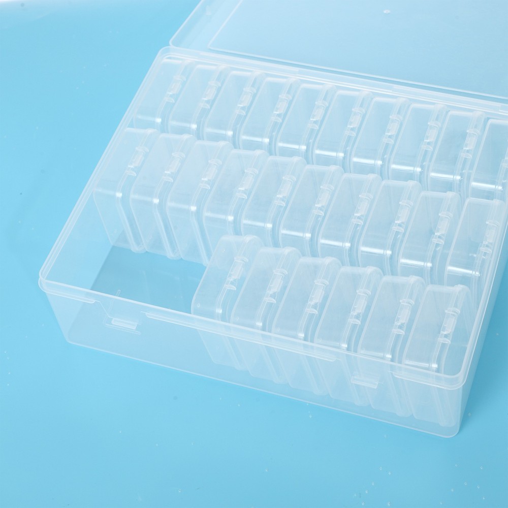 30Pc Transparent Small Bead Organizers Storage Cases and 1Pc Large Outer Box