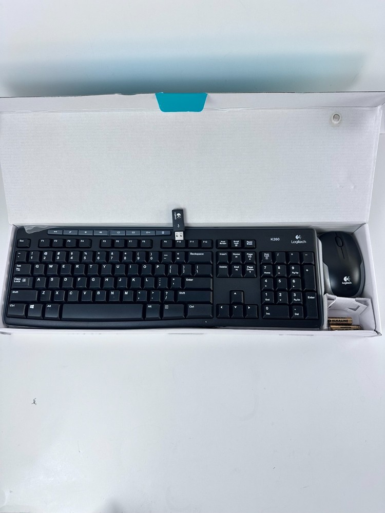 Logitech MK260 Wireless Keyboard Mouse Combo Black USB Receiver Open Box