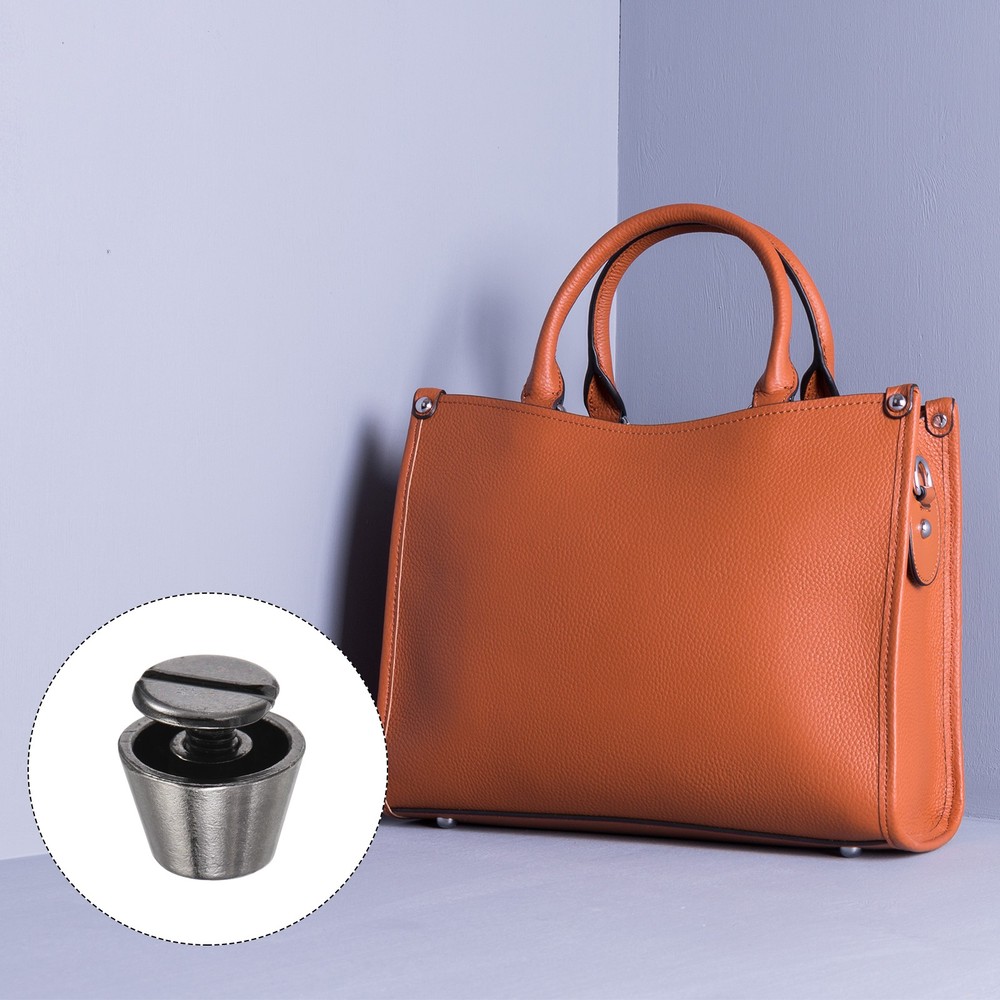 Screw Back Stud Spike (10x7mm) 8pcs, Flat Head Stud Rivets Gun-black