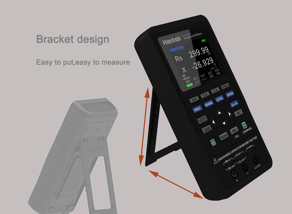 Handeld LCR Meter Measuring Instrument 40kHz 0.6Vrms Data Record Analysis