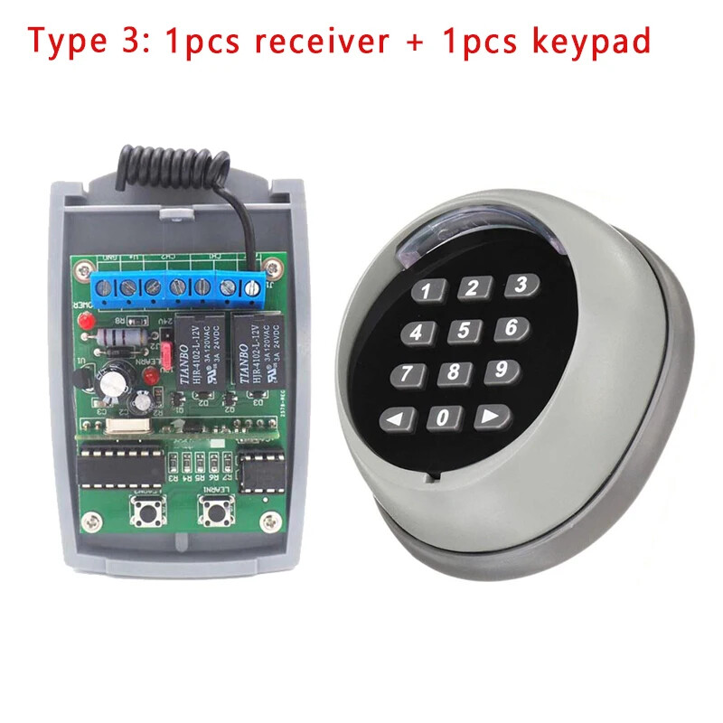 Metal Wireless Keypad Gate Opener Rolling Code 433mhz with 2 Channel Receiver