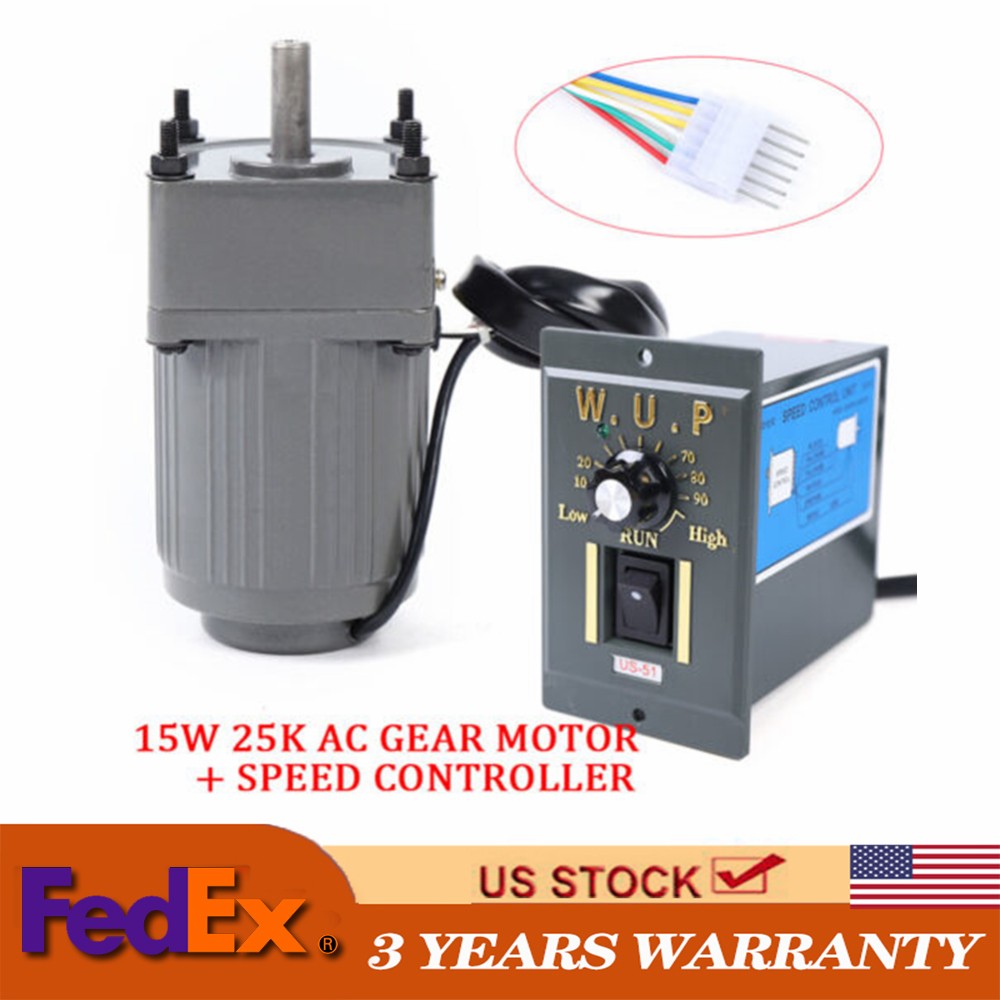 110V 15W 25K gear motor electric variable speed Reduction controller Reversible