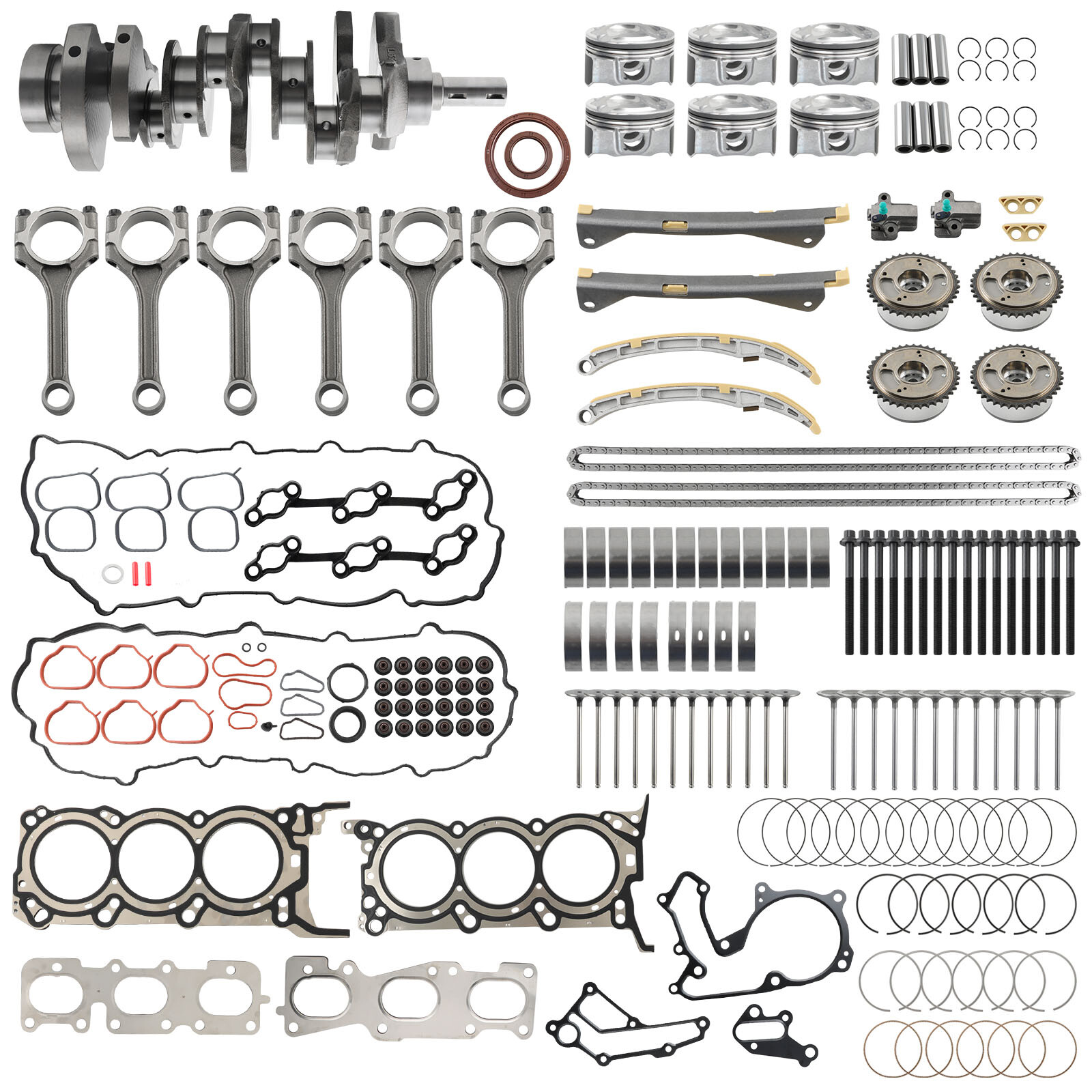 G6DH 3.3L Engine Rebuild Overhaul Kit Crankshaft Rods Timing For HYUNDAI KIA 3.3