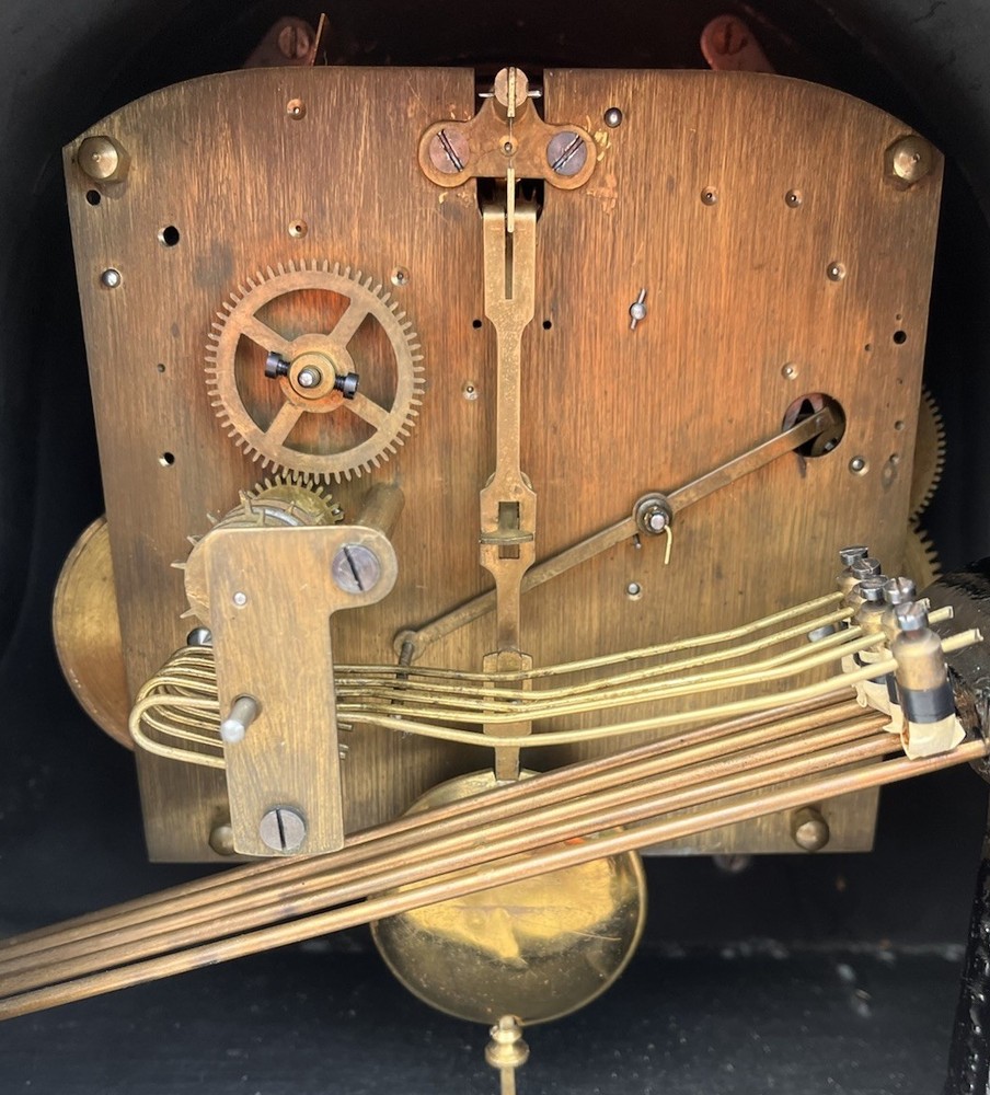 Napoleon Clock With Westminster Chime & Key In Oak Case