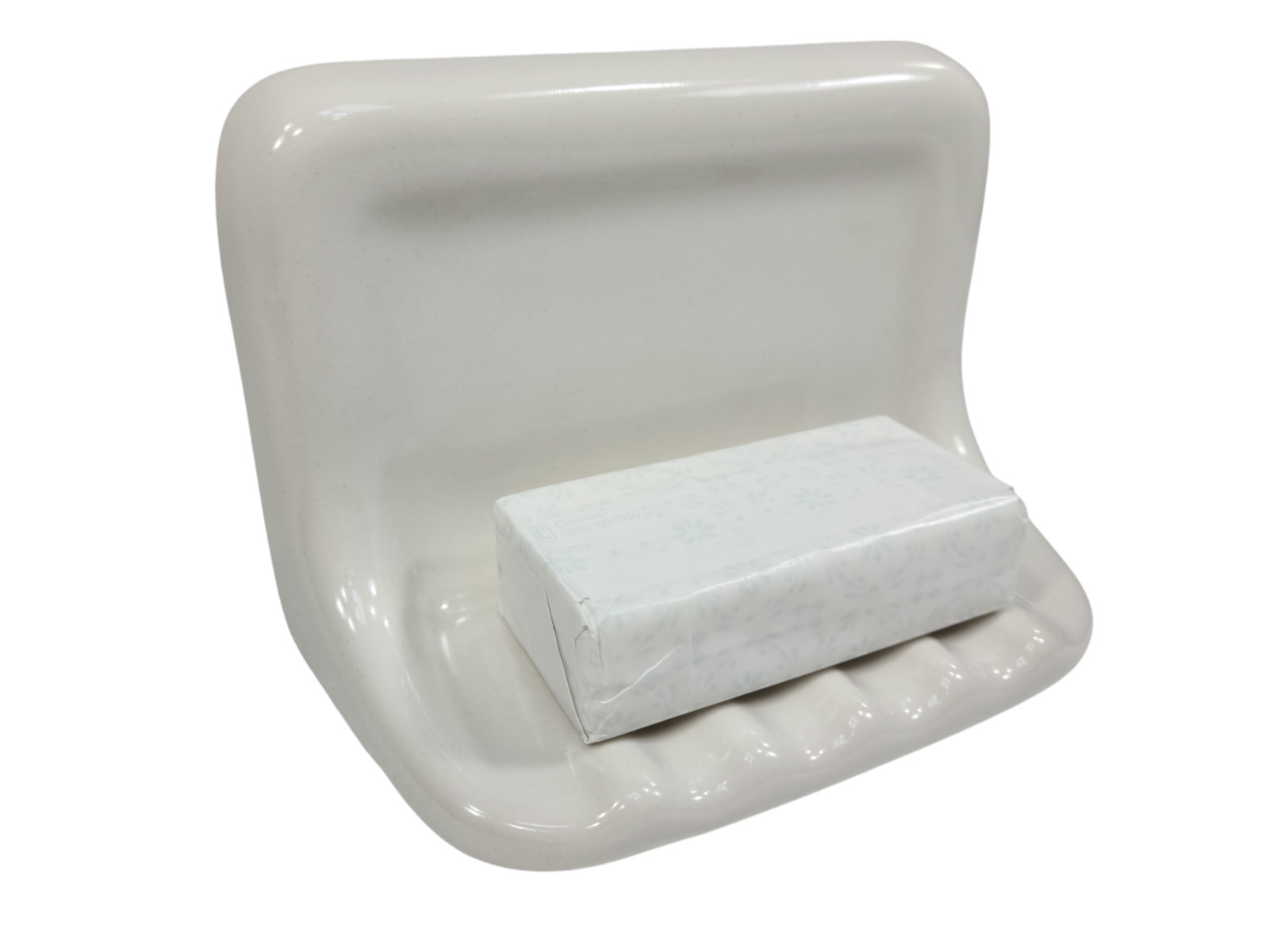 Vintage White Ceramic Soap Dish Shower Tray Holder Mid Century Modern Retro