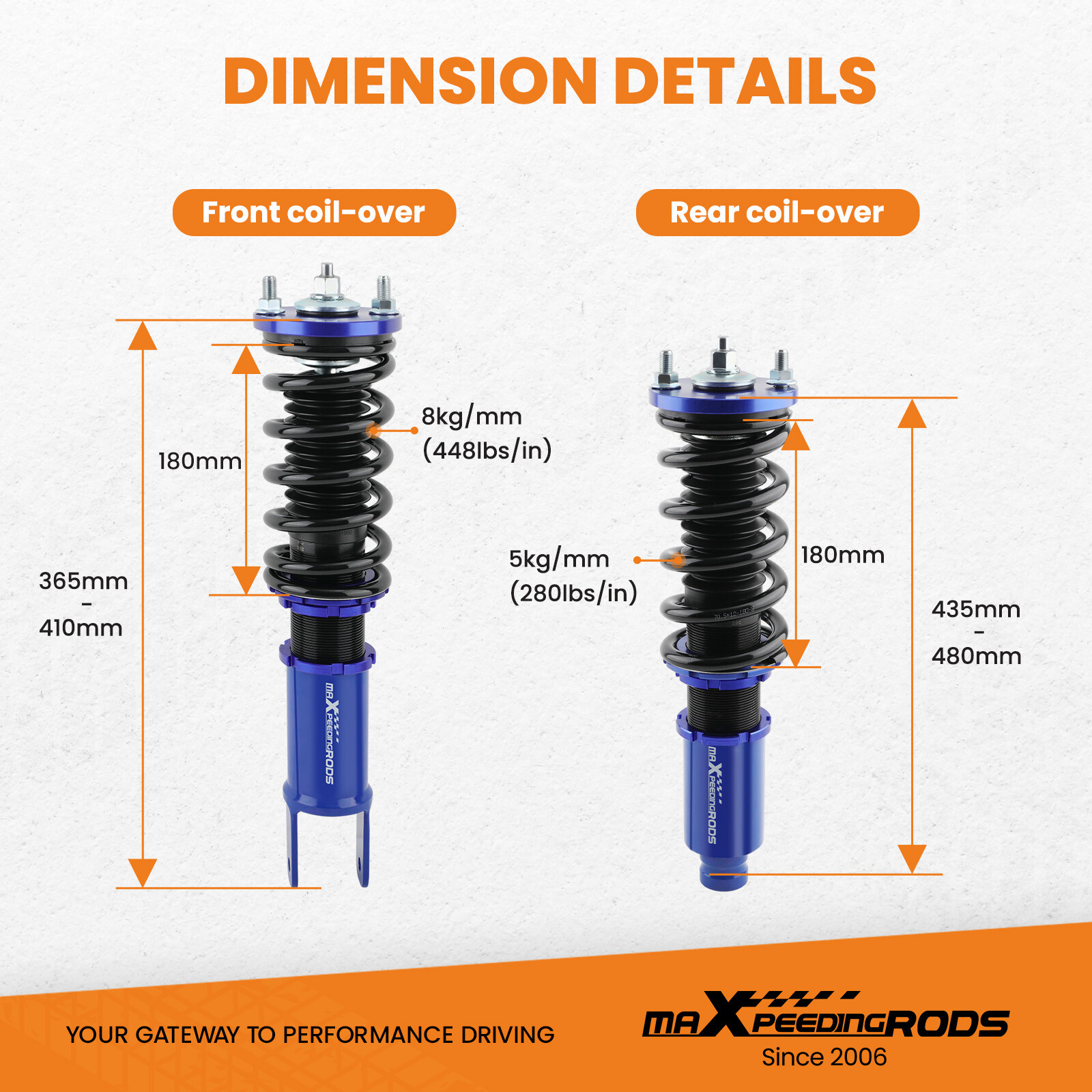 Front + Rear Coilovers Suspension Kit For Honda Civic 96-00 Struts Shock