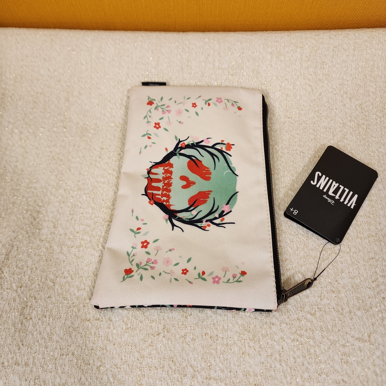 Loungefly Disney Villains Poison Apple Snow White Floral Cosmetic Makeup Bag NEW