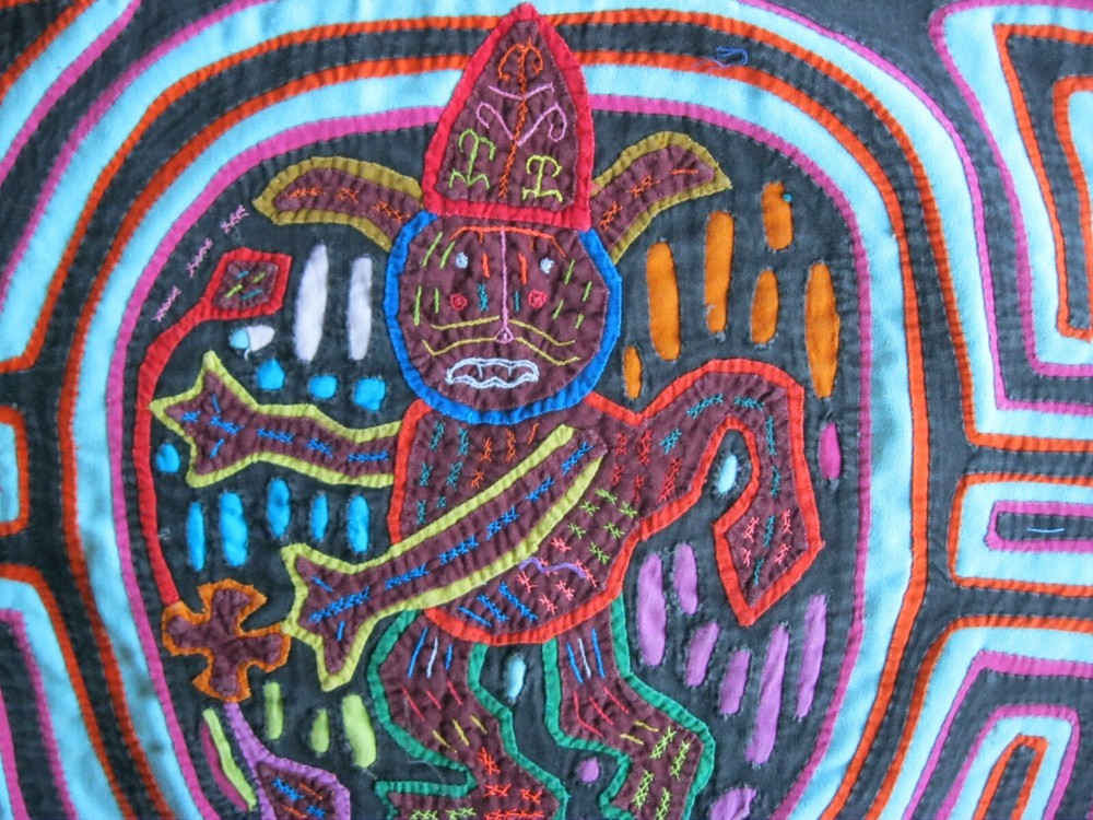 Kuna Native Hand-Stitch Panama Mola E 1311 Folklore Dancer