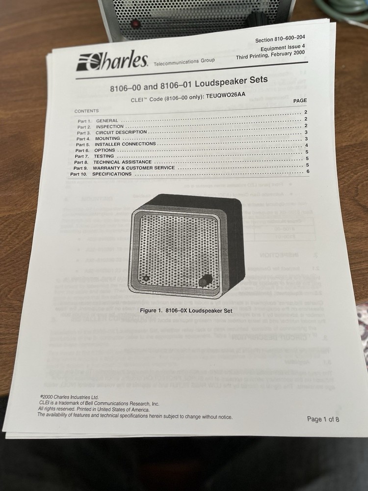 Charles 8106-00 Loudspeaker