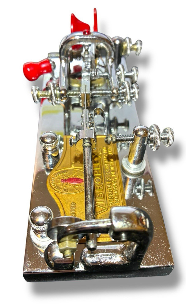 1959 Chrome Plated Vibroplex Blue Racer Deluxe Telegraph Bug Serial #: 209317